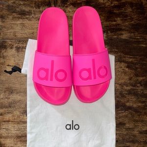 Hot Pink Alo Slides